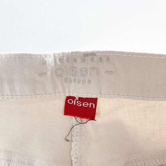 Olsen Women's Pants Wide Leg White Circle Stud Classic Off White Size 6 - Picture 5 of 9